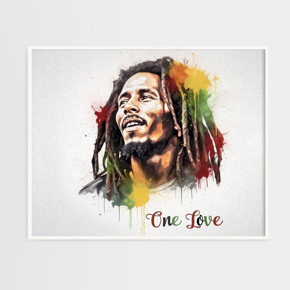 16x20‎ Bob Marley One Love Watercolor Oil Painting Poster Wall Art Poster - Picture 2 of 9